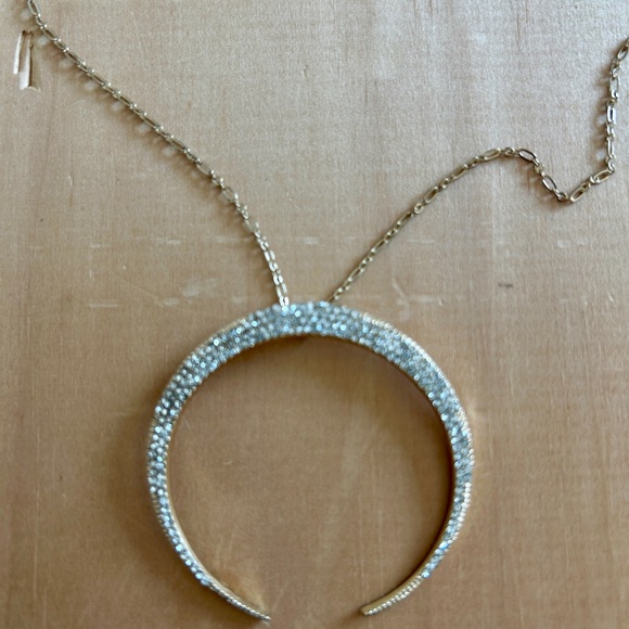 NWT Anthropologie Gold Studded Moon & Star Necklace - Picture 6 of 7